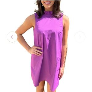 FLORA BEA sleeveless cotton dress with ruffle neckline Sz S